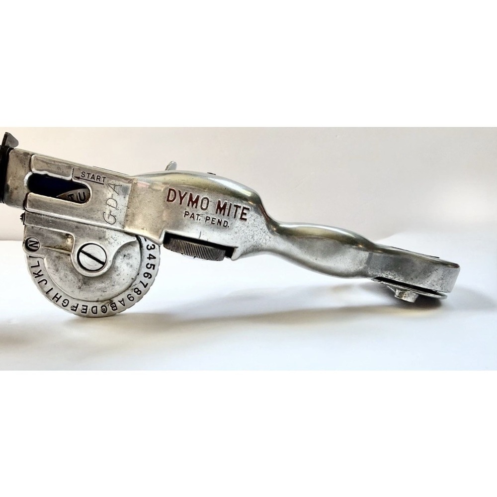 Vintage Dymo Mite Tapewriter Metal Embossing Label Maker Chrome PARTS ONLY
